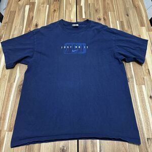 Nike Shirt Mens XL Blue‎ Just Do It Spell Out Swoosh Sports Athletic Y2K